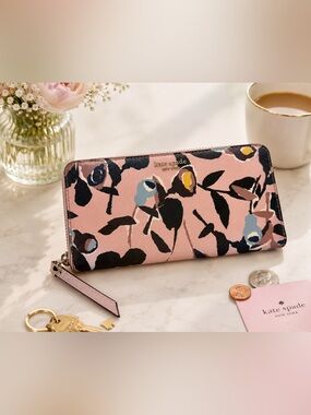 kate spade Pink Floral Zip-Around Wallet